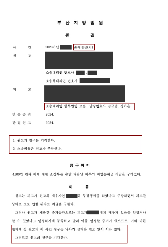 0705[피고조력] 전액방어성공! 4천만원의 부산상간녀 소송의 피고가된 의뢰인.jpg