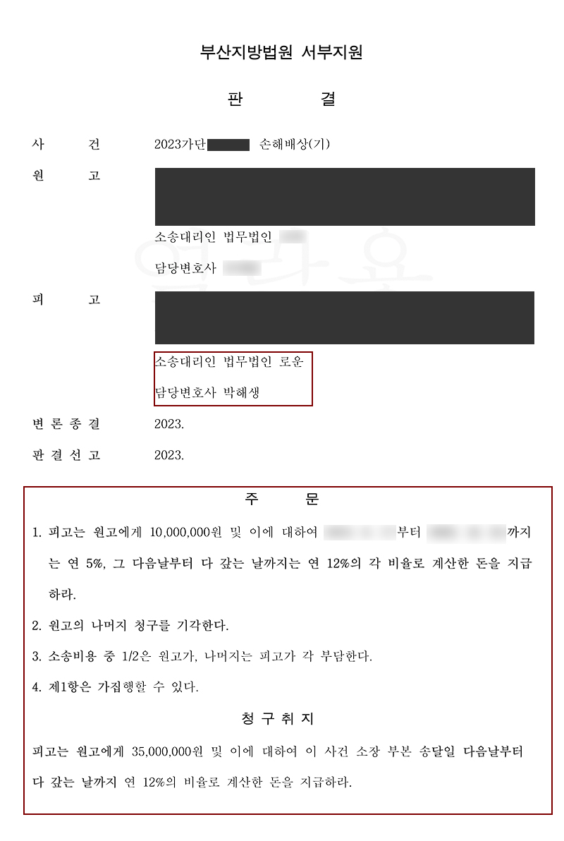 [피고조력]랜덤채팅으로 유부남과 교제를 한 의뢰인 위자료대폭감액.jpg