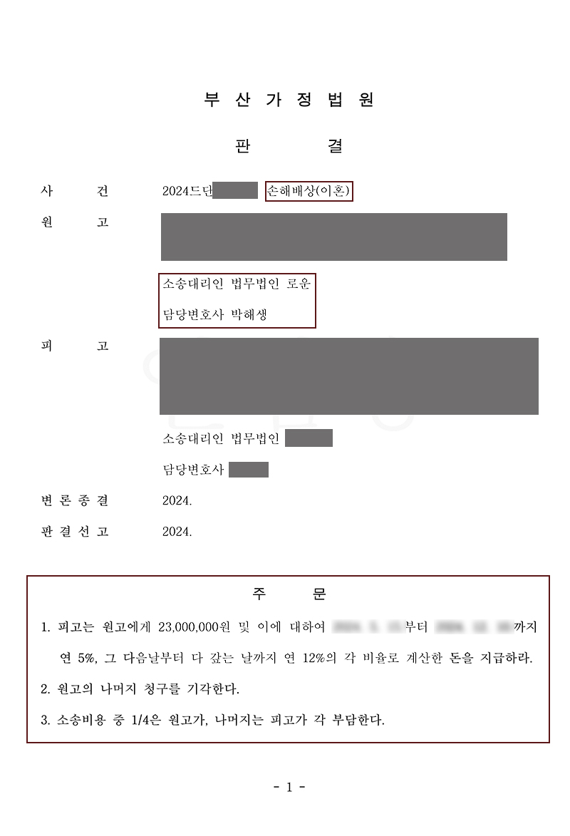 부산상간소송변호사 협의이혼후 알게된 불륜녀 상간소송 조력성공사례.jpg