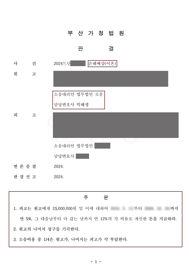 부산이혼전문변호사 이혼소송중외도 거액위자료 확보에 성공했습니다.jpg