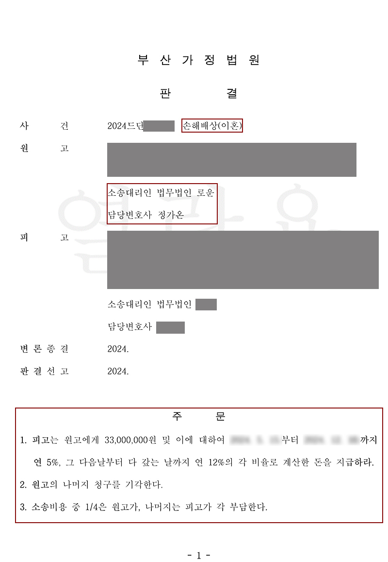 [상간]부산조정이혼변호사 신혼부부불륜 조정이혼+상간소송 동시조력 성공사례.jpg